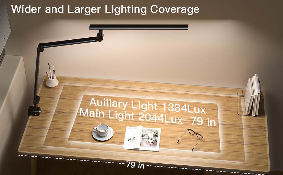 VERSKI LED Desk Lamp with Adjustable Brightness & Color Temperature - 18W Dual Light Source, Clamp-On, Eye Protection, Daylight Lamp for Home Office & Study