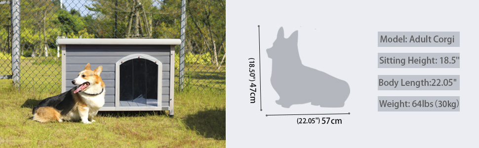 Будка для собак Petsfit Outdoor Winterfest, дерев'яна знятний піддон, підходить для зимових умов, сірий M