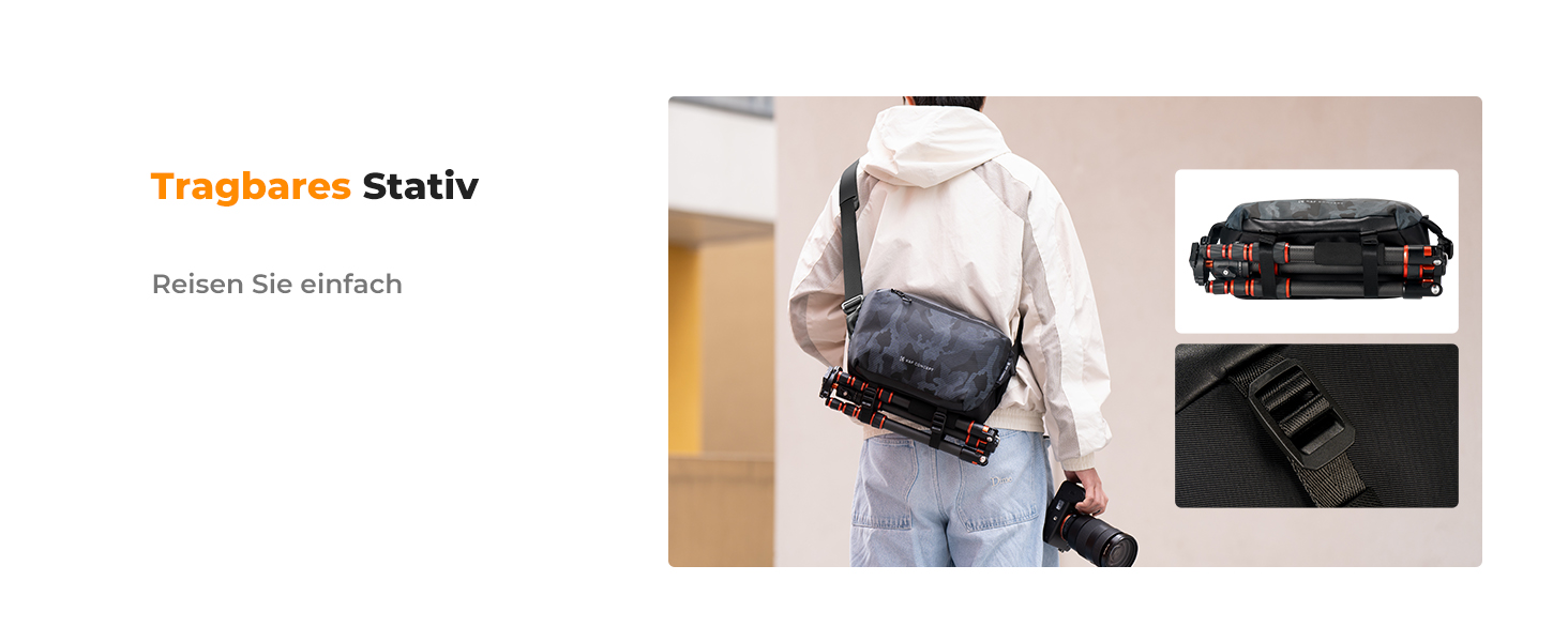 Рюкзак для камери K&F Concept, сумка через плече, фотосумка, камери, сумісний з Canon/Nikon/Sony/DJI Mavic, камуфляж M