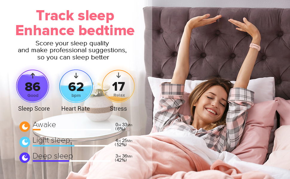 Розумний годинник для жінок з функцією телефону, 1.7' сенсорний екран, крокомір, пульсометр, моніторинг сну, SpO2, нагадування WhatsApp, IP68 водонепроникність, фітнес-трекер, рожевий