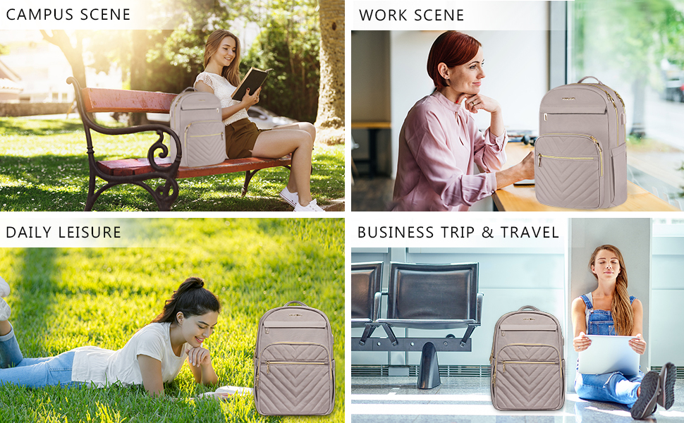 Рюкзак для ноутбука 15.6 дюймів Vankean, водонепроникний, з USB-портом для зарядки, чорний/рожевий, для жінок та чоловіків, для роботи, навчання, подорожей та кемпінгу