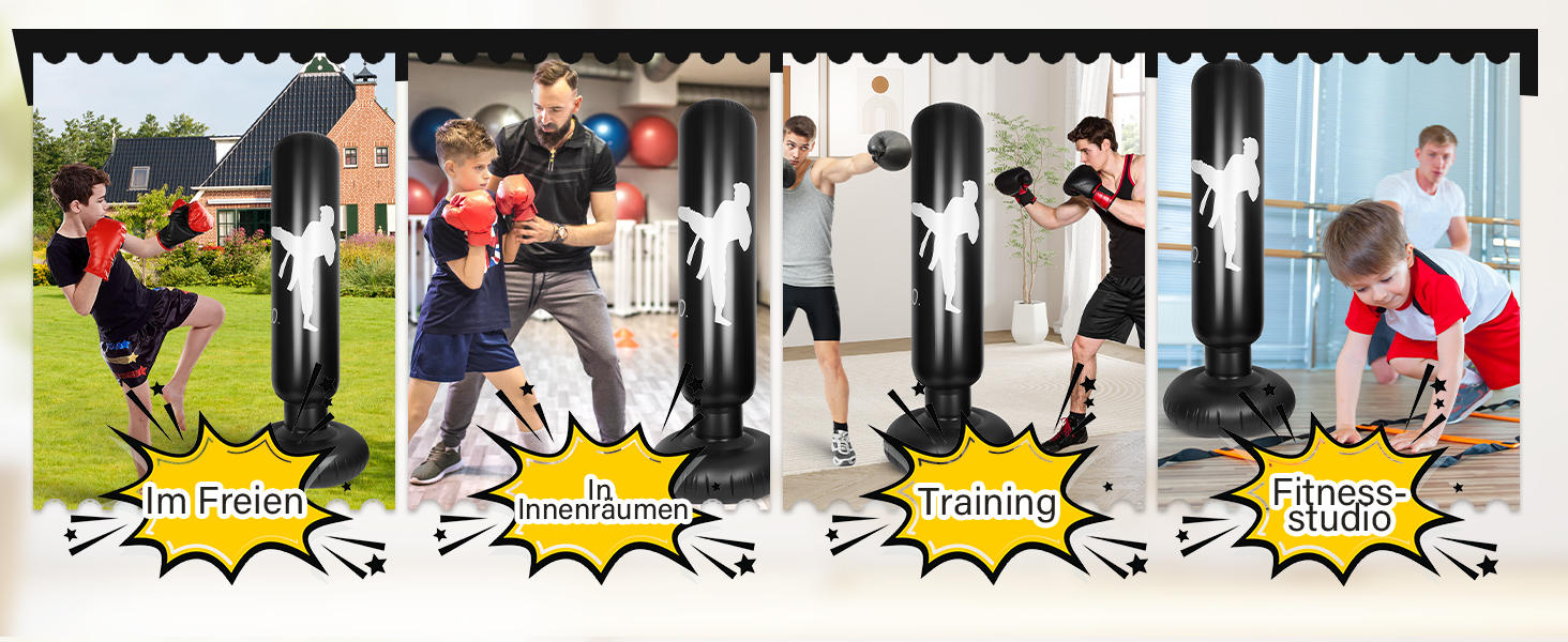 Надувний боксерський мішок для дітей 160см з насосом, 3-12 років, для MMA, карате, таеквондо