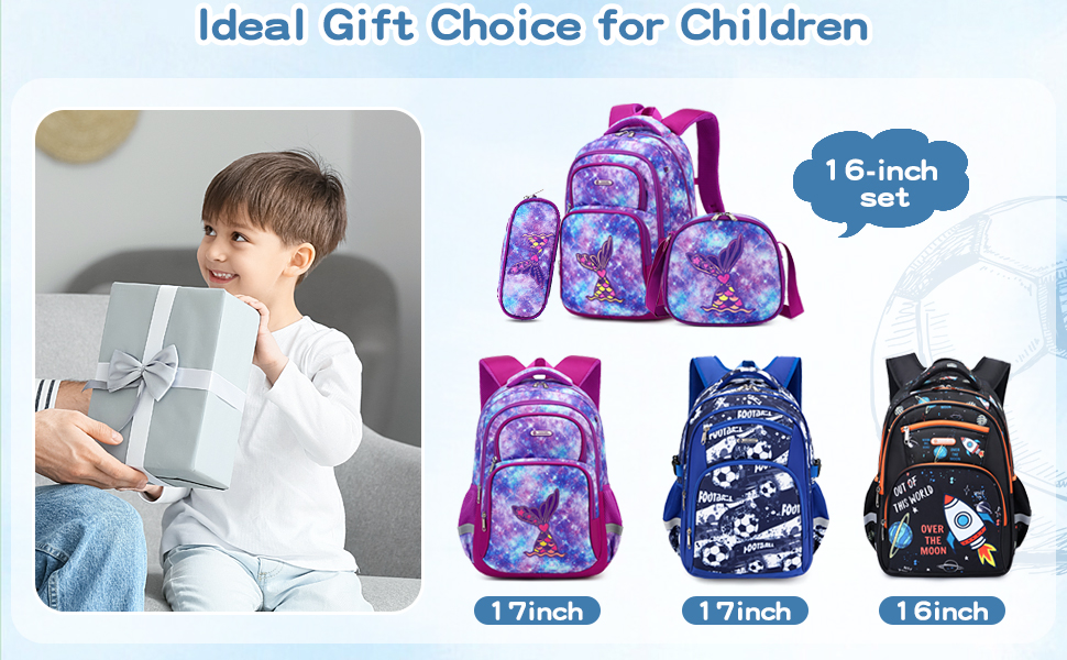 Дитячий рюкзак Cusangel для дівчаток та хлопчиків, ергономічний, регульований, водостійкий, з нагрудним ременем (синій, з футбольною тематикою)