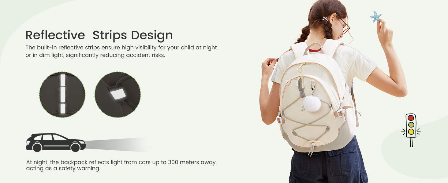 Шкільний рюкзак LOVEVOOK для підлітків, 5 клас, з нагрудним ременем, легкий, для дівчаток, 8+ років, 15.6