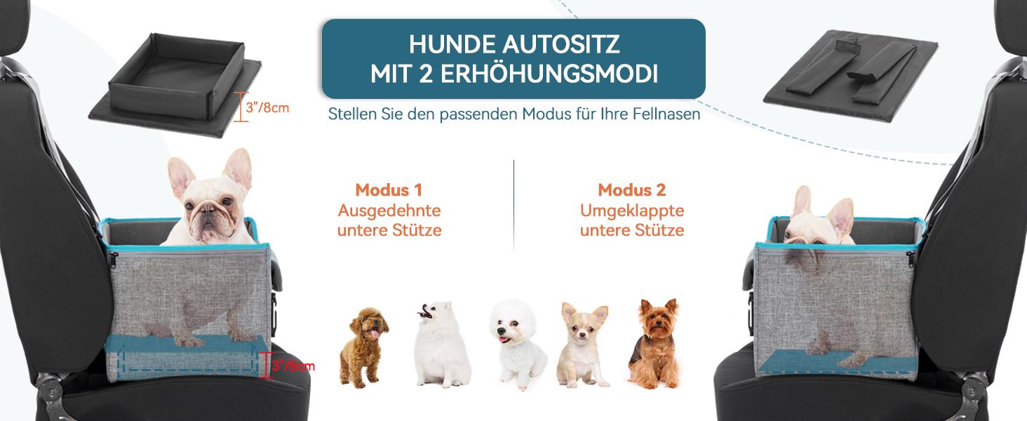 Автомобільний лежак для собак Petsfit - сірий, з кріпленням для безпеки та знімним килимком