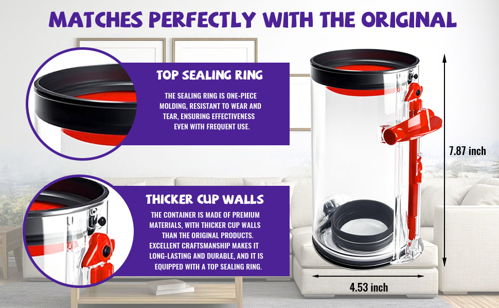 Замінник контейнера для пилу сумісний з Dyson V10 (SV12, SV13, SV27), контейнер для пилу, запчастини для Dyson V10 Absolute/Animal/Total Clean, аксесуари для пилососа, артикул 969509-01