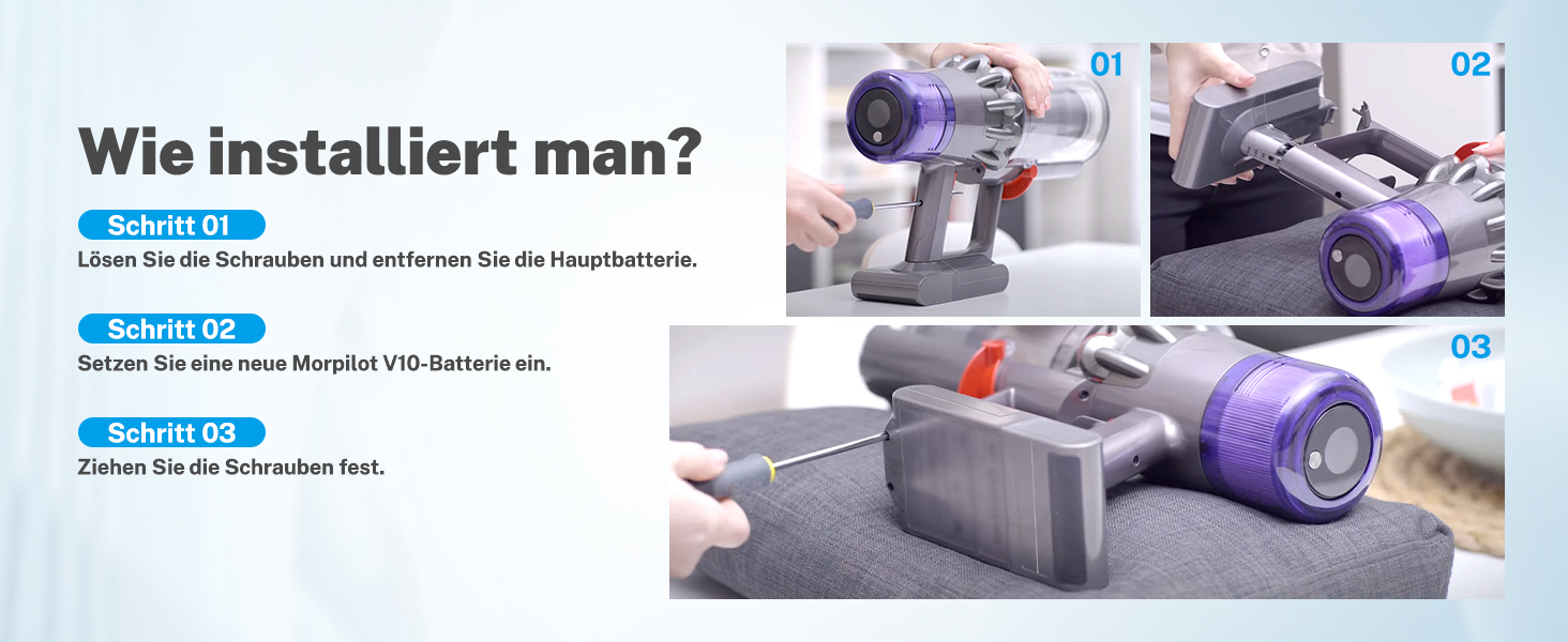 Акумулятор для пилососа Dyson V10, 7200mAh, замінний, сумісний з V10 Animal, Absolute, Fluffy, Motörhead, Total Clean