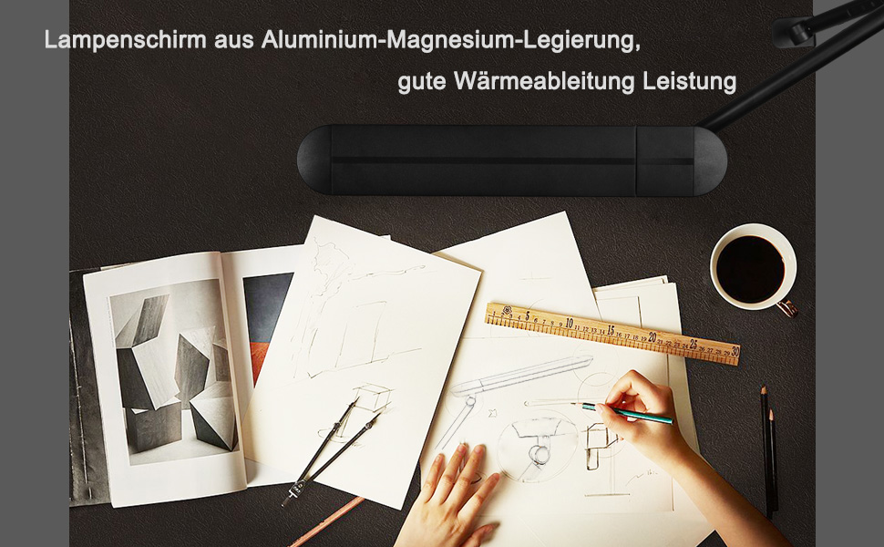 LED лампа настільна з кліпсою, 18W, 1100 люменів, регульована, для офісу та дому, без відблисків, захист очей, білий (чорний)