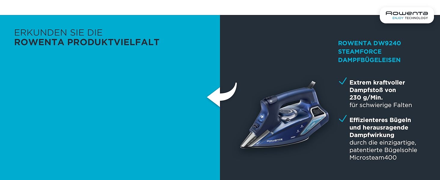 Станція парогенератора Rowenta Steam Pro DG7621, 6.2 Bar, 310 г/хв, 1.1 л, компактний дизайн, блакитно-чорний