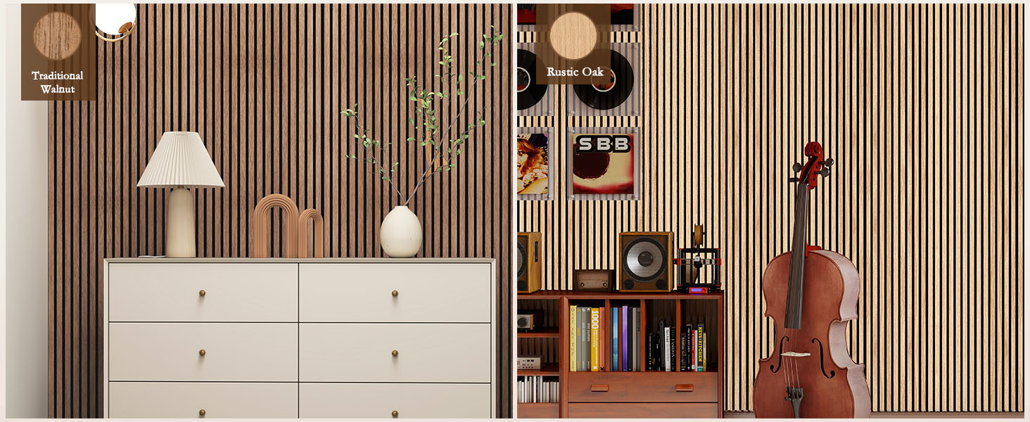 Акустичні панелі JBER самоклеючі для стін, шумопоглинаючі 3D-панелі для студії, офісу та дому, натуральний дуб, 30×30×1 см (набір 12 шт, смугастий дизайн 60×60 см)