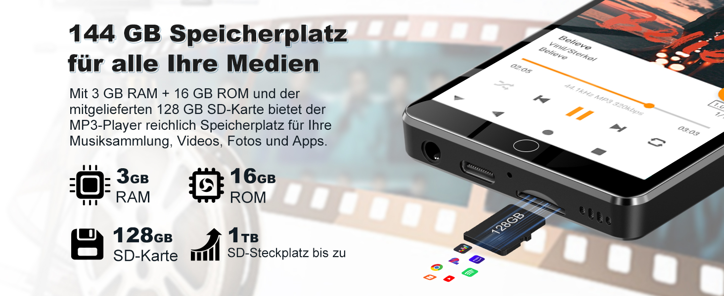 MP3 плеєр Spotify з WiFi та Bluetooth, Android MP4 плеєр для дітей 4.02