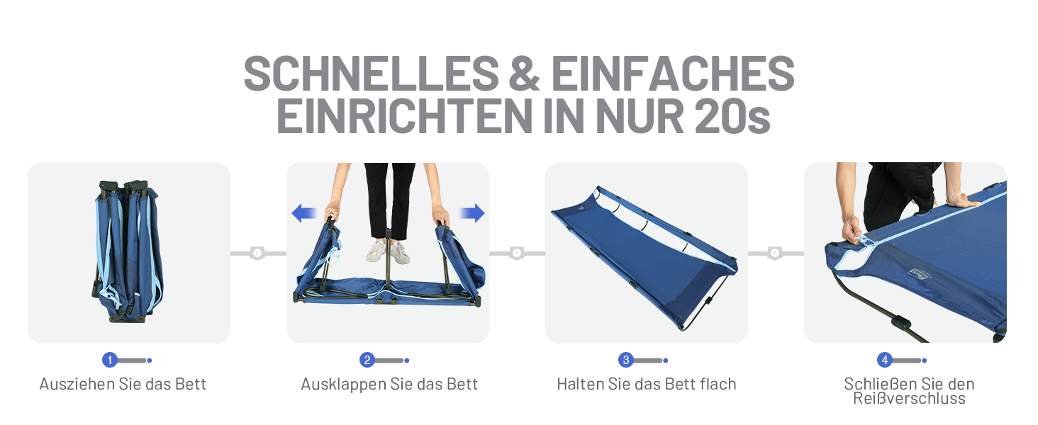 Легке туристичне ліжко Timber Ridge: складане, портативне, для кемпінгу та відпочинку на природі (120 кг)