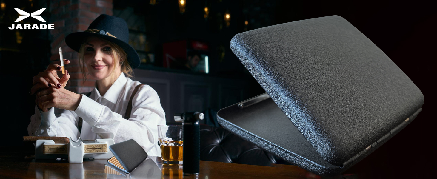 Металеве тютюнопакувальник для 20 цигарок, чорний матовий (2 шт.)