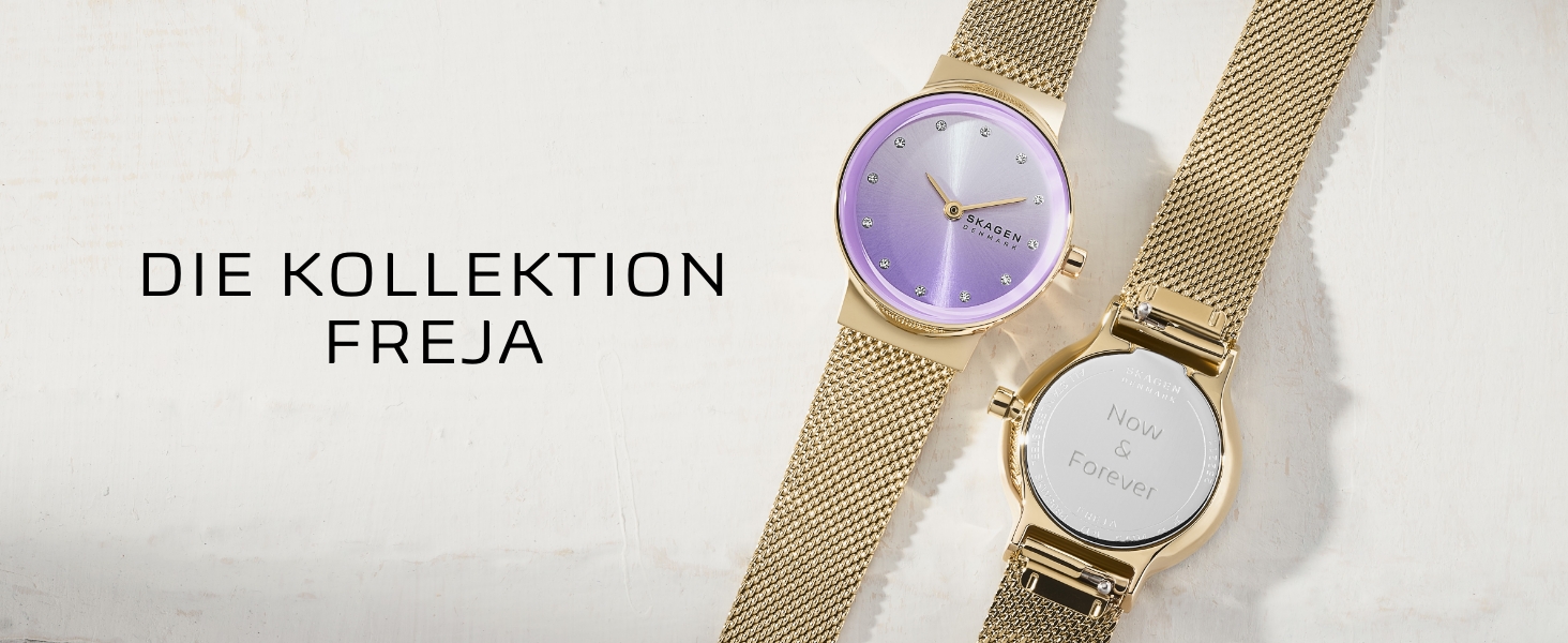 Жіночий кварцовий годинник Skagen Freja Lille 26 мм, сріблястий з золотистими елементами, сталевий або шкіряний ремінець