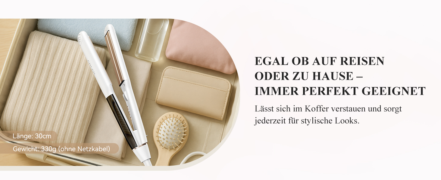 ANLAN 2-в-1 випрямляч та завивачка для волосся, професійний іонізатор, антистатичний, з червоним та інфрачервоним світлом, для гладкого та блискучого волосся, керамічне покриття 150-230°C, LCD-дисплей