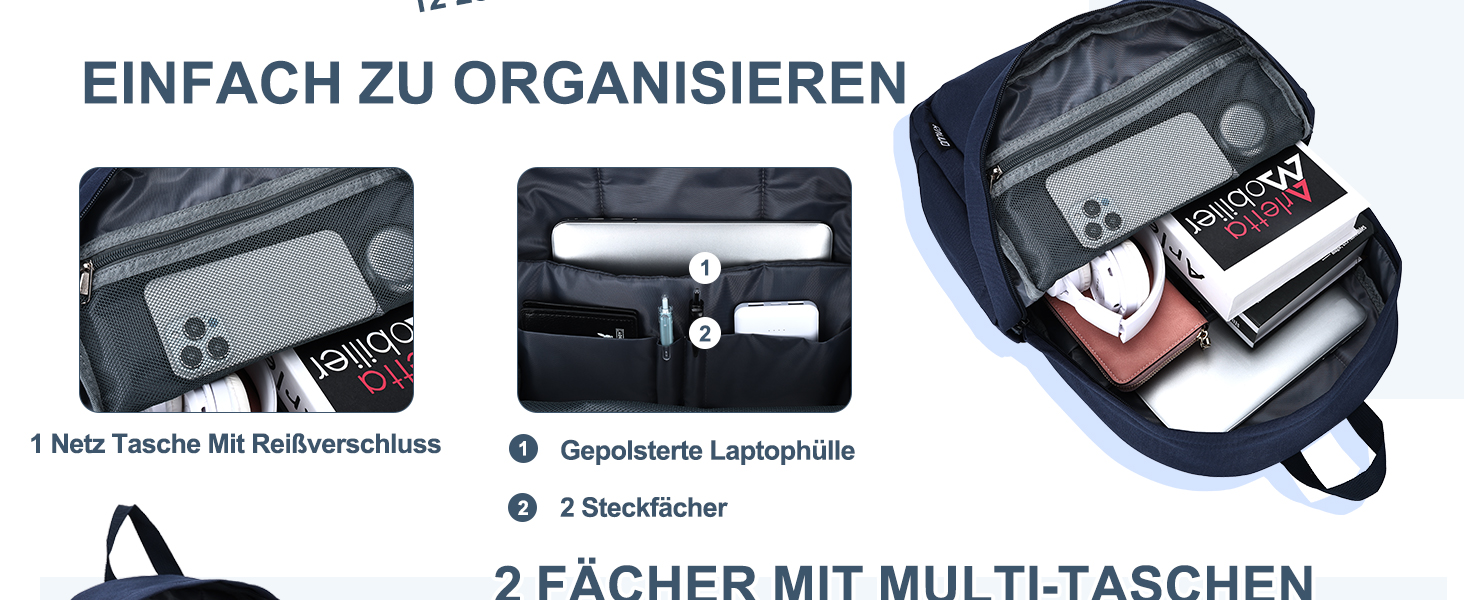 Рюкзак RAVUO для чоловіків та жінок, 15.6 дюймів, водонепроникний, для підлітків, для школи, подорожей, роботи, чорний, бордовий