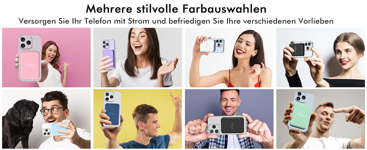 Power Bank MagSafe 5000mAh для iPhone: Швидка зарядка 20W, USB-C, Магнітне з'єднання, Сумісність з iPhone 17/16/15/14/13/12 - Чорний