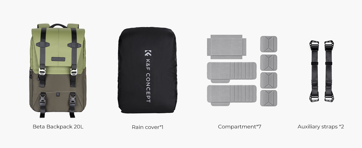 Рюкзак для камери K&F CONCEPT 20L, водонепроникний, з відділенням для ноутбука 15.6