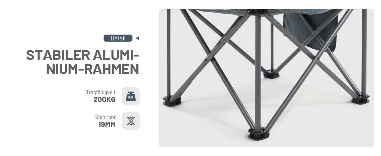 Кампінговий стілець розкладний Timber Ridge 2 шт, 200 кг, сірий, з ізольованою сумкою-холодильником, 63 см ширина сидіння - зручний для кемпінгу, риболовлі, саду