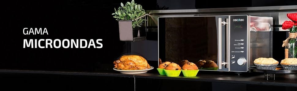 Мікрохвильова піч Cecotec ProClean 3030, 20 л, покриття Ready2Clean, 700 Вт, 6 режимів, таймер 30 хв, розморожування, чорний колір