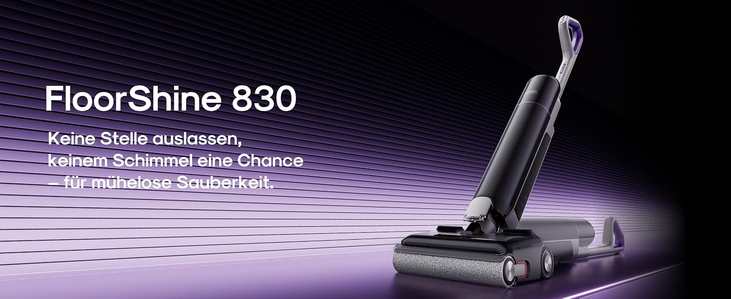 Акумуляторний миючий пилосос EUREKA FloorShine 830 для твердих підлог, 24000 Па, з функцією самоочищення та сушіння гарячим повітрям 75°C, Anti-Tangle 3.0, 60 хв роботи