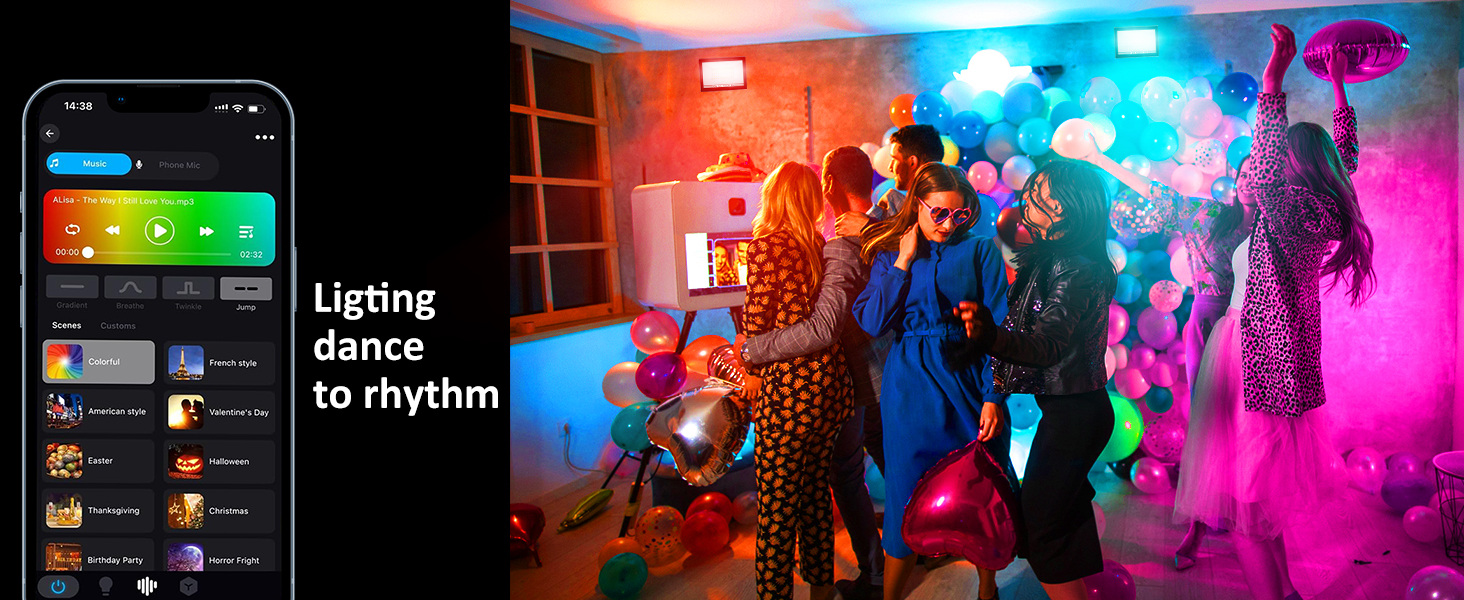 LED прожектор для вулиці 100W RGB з пультом і Bluetooth APP, IP66, водонепроникний, набір 2 шт., кольорове підсвічування для саду та двору