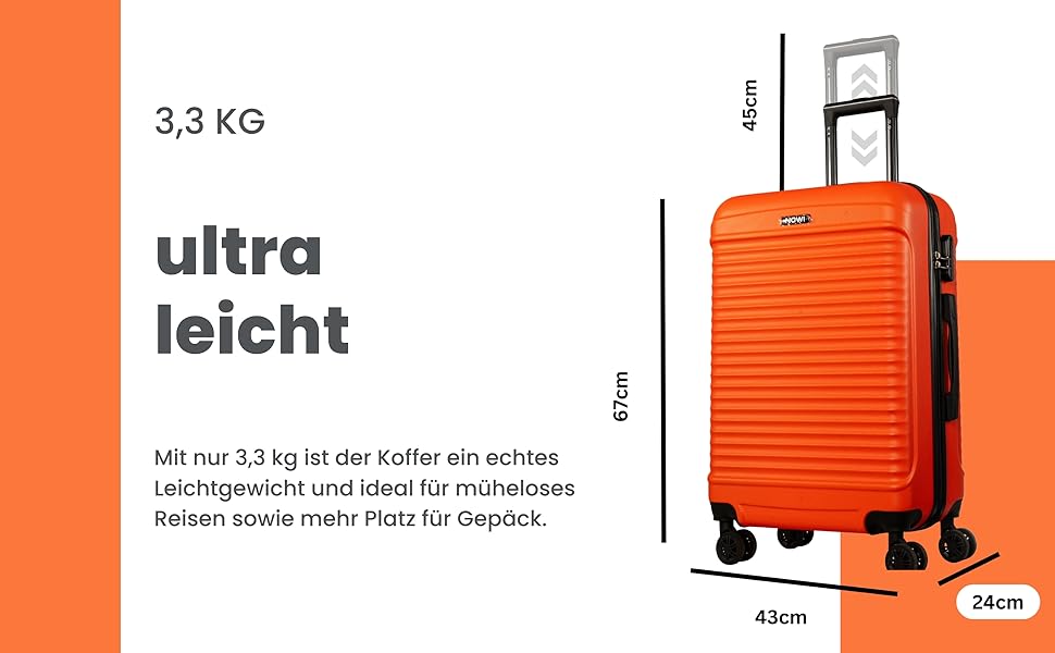Валіза NOWI® Las Palas Koffer Klein: 55x40x20 см, 34 л, ручна, для авіакомпаній Ryanair, Lufthansa та ін.