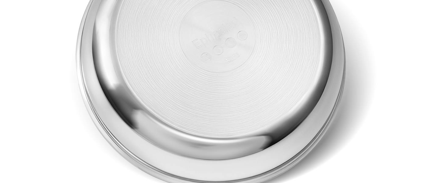 Сковорода з нержавіючої сталі з антипригарним покриттям Creamic, 20 см, без PFOA, PTFE та PFAS, для здорового харчування, сумісна з індукцією, електрикою та газом