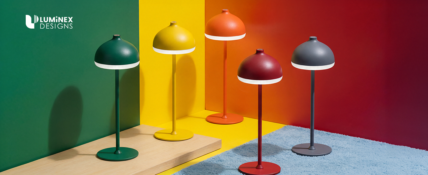 Світлодіодна настільна лампа бездротова LED для вулиці та дому, димована, з акумулятором 5200mAh, IP54, чорна (2 шт)