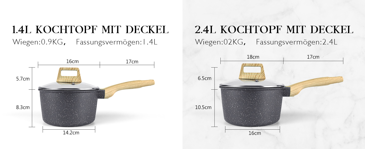 Набір посуду GiPP 17 предметів: каструлі та сковороди з антипригарним покриттям, сірий колір