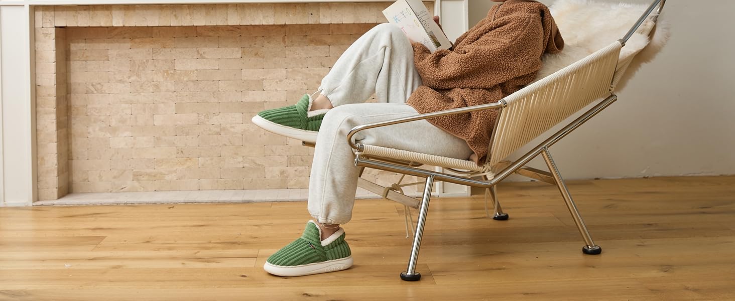 Тапочки домашні Donpapa для жінок та чоловіків, зимові, теплі, з плюшем та кордурою, закриті, з пам'яттю, антиковзаючі, для дому та вулиці, 38/39 EU, хакі