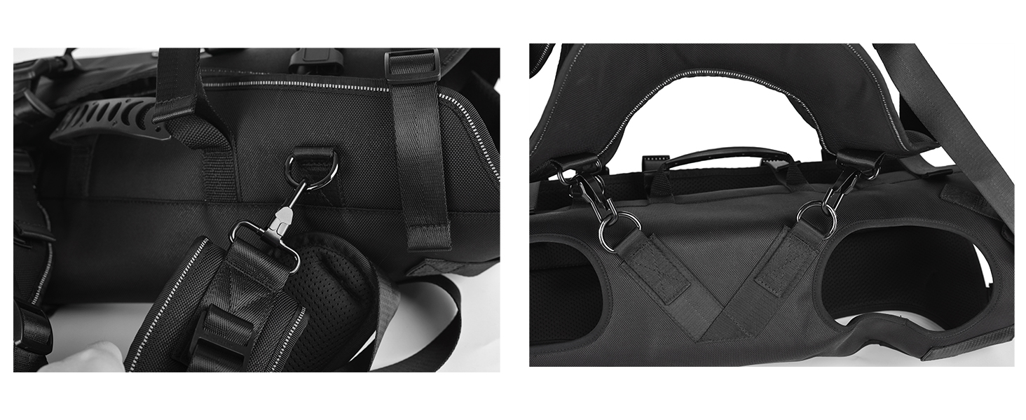 Сумка-переноска для собак великих порід Wakytu: переноска-рюкзак для собак з проблемами суглобів, травмами, літніх собак. Максимальна вага 30-40 кг, чорна, 4XL