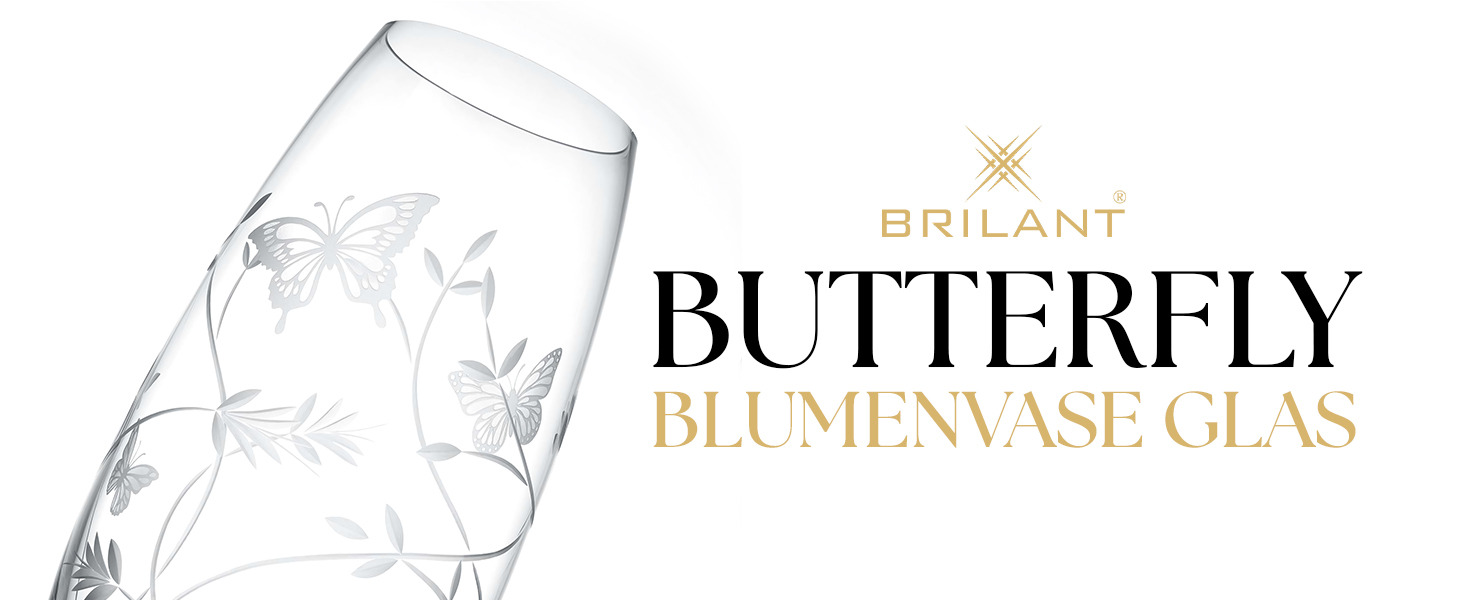 Скляна ваза Butterfly Zylinder - циліндрична ваза висотою 25 см, прозора, для елегантних акцентів