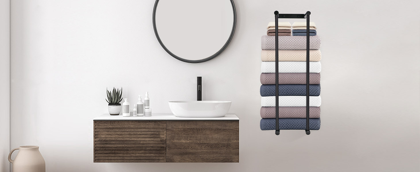 Настінна сушарка для рушників LIVEHITOP без свердління, 75 см, чорний, нержавіюча сталь, велика місткість