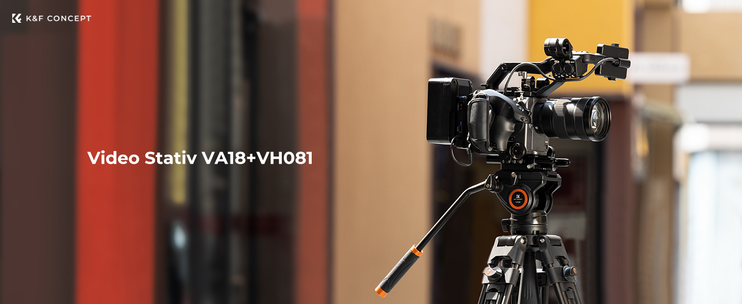 Штатив для камери K&F CONCEPT VA18+ VH081: професійний відеоштатив з поворотним кріпленням, 184 см, для DSLR та відеокамер