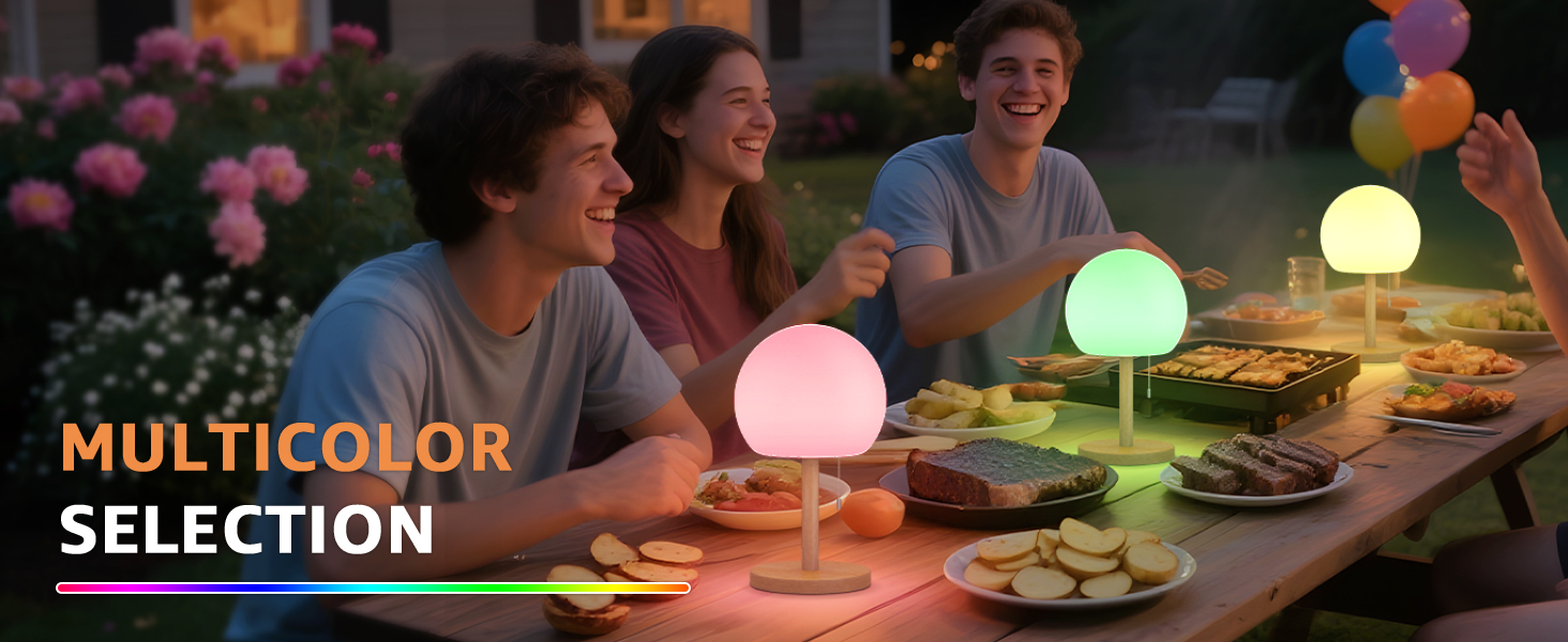 FUYO Бездротова LED-лампа настільна, акумуляторна, диммування, 8 кольорів, з пультом, IP44, для дому, ресторану, вечірки та саду