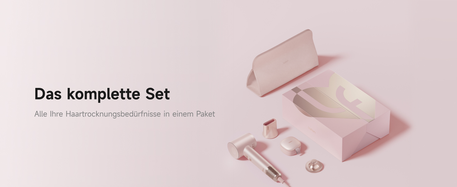 Фен Laifen з магнітною насадкою, 200 млн негативних іонів, 110 000 об/хв, Rosé Gold (Swift Premium)