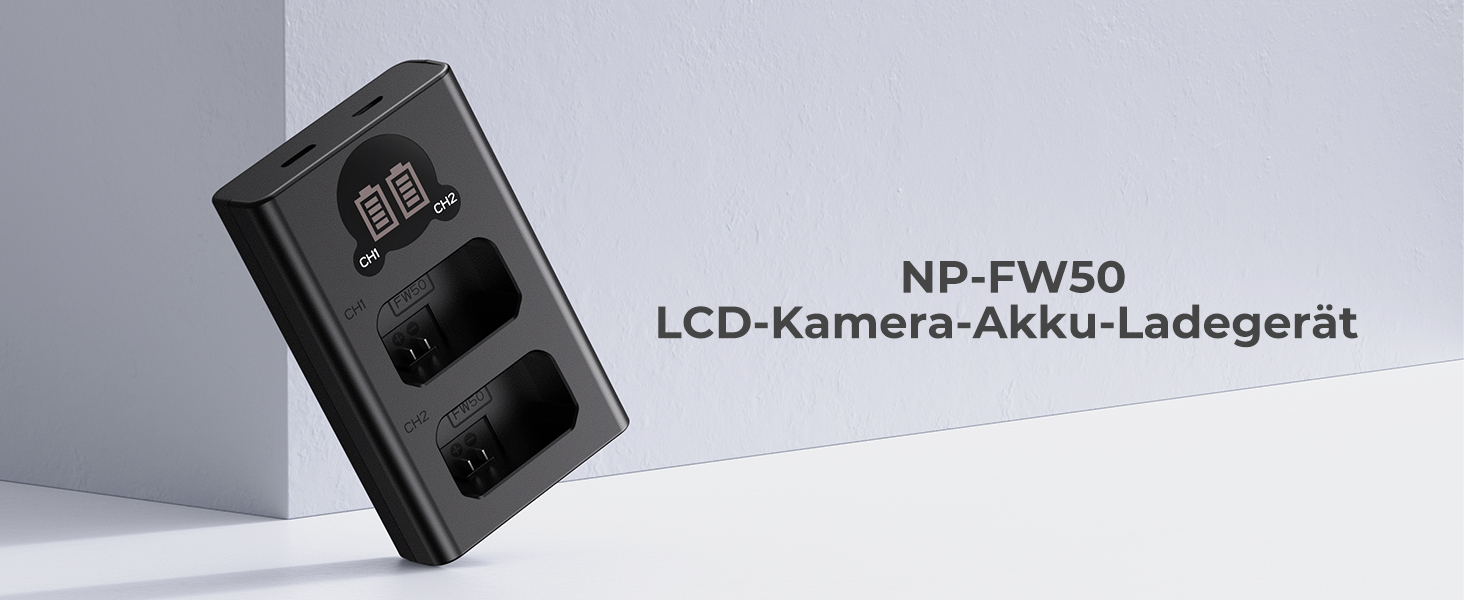 Зарядний пристрій та акумулятор K&F Concept NP-FW50 (2 шт.) для Sony (1100mAh)