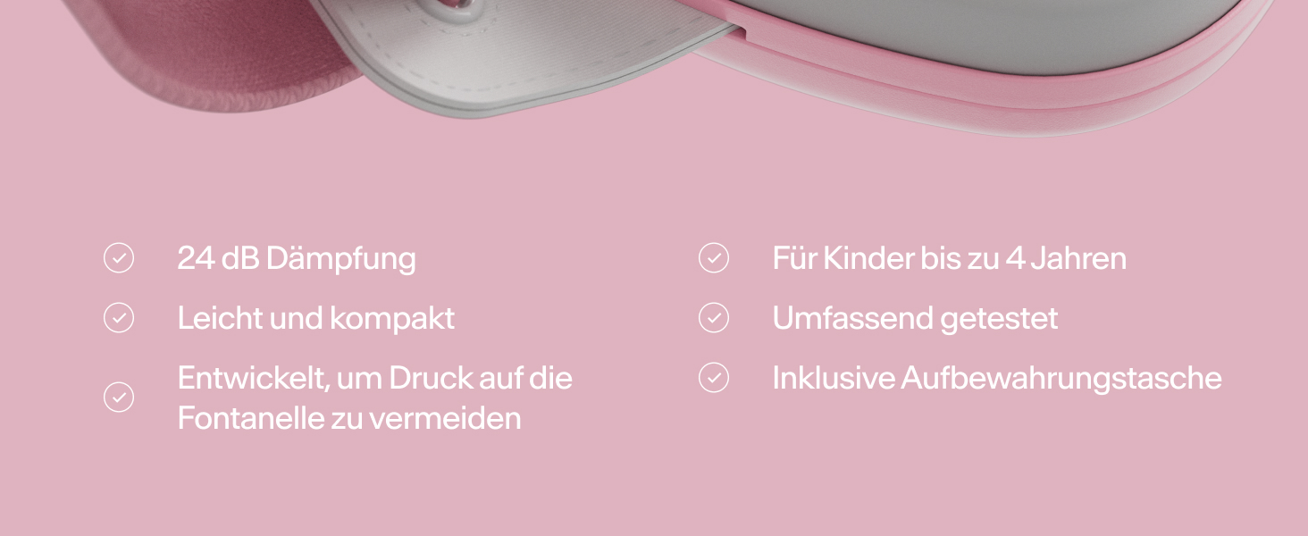 Навушники для захисту слуху Alpine Muffy Baby Klassik - для малюків до 36 місяців, чорний/рожевий