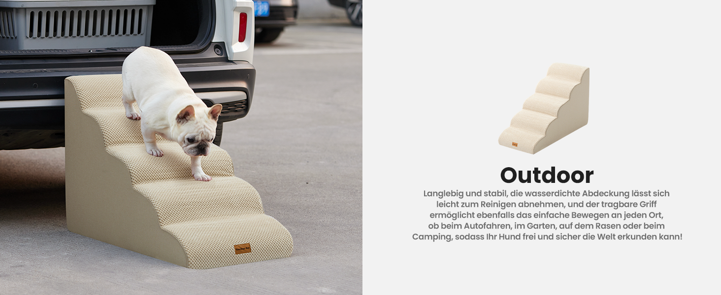 Сходинки для собак Gardner Pet - 3 сходинки, 35/42 см, з водонепроникним покриттям, для маленьких собак, з високощільних матеріалів