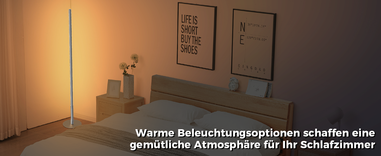 LED торшер Fortand з димуванням, пульт, 147 см. Сучасний торшер для вітальні та спальні. Регулювання кольору та яскравості 2700K-6500K