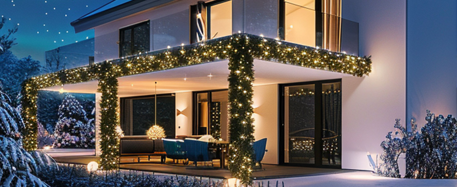 Гірлянда святкова CASARIA 5м, 100 LED, тепле біле світло, для прикраси дому та саду