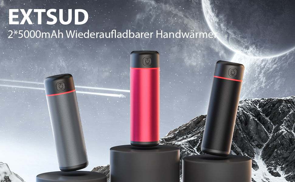 Електричні грілки для рук EXTSUD 2 шт. 5000mAh з USB-зарядкою, 3 режими нагріву, Powerbank для відпочинку на природі, подарунок