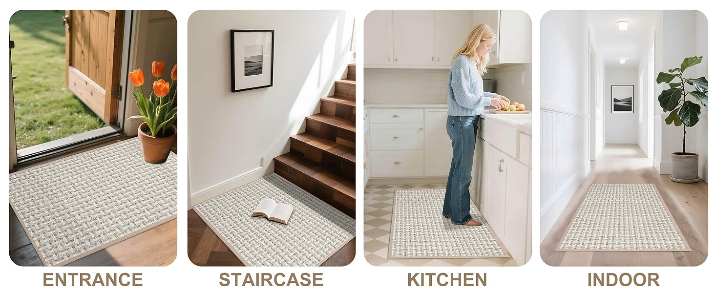 Килимок для дому, антиковзаюча підлога, килимок для входу, 60x90 см, золотий