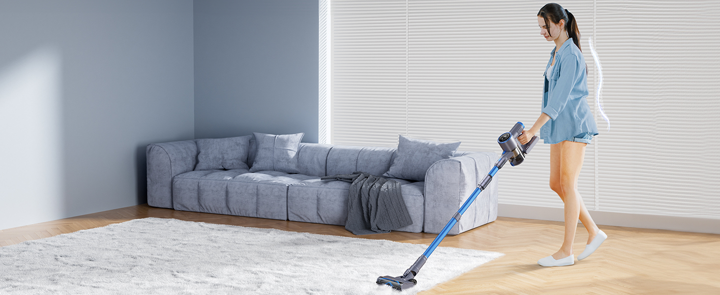 Greenote GSC60 Бездротовий акумуляторний пилосос, 33000Pa, з сенсорним екраном, до 40 хв роботи, 10 в 1, тихий, для твердих поверхонь, килимів, шерсті тварин