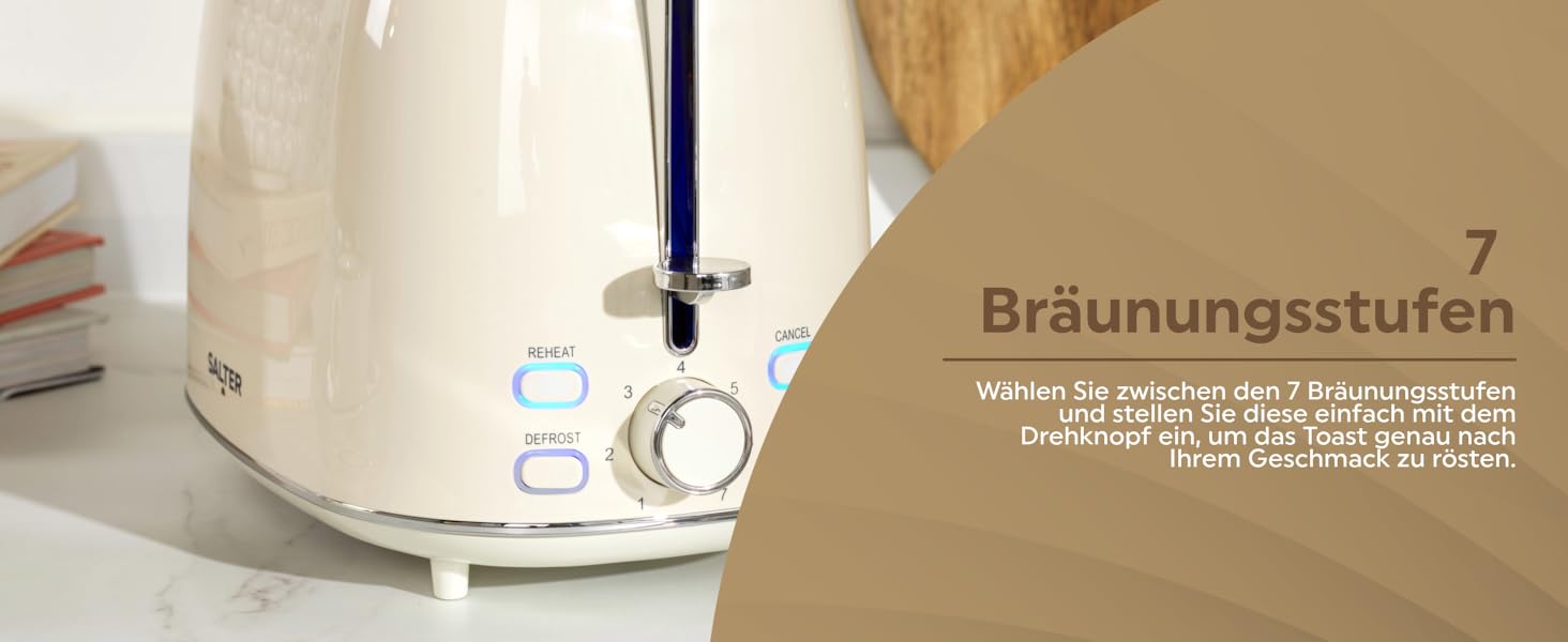 Електричний чайник Salter Retro Cream 1.7L з тостером 2-х секційного, 2.2 Kw, 360° обертання, фільтр від накипу, бездротовий, індикатор рівня води, захист від сухого кипіння та автовимкнення