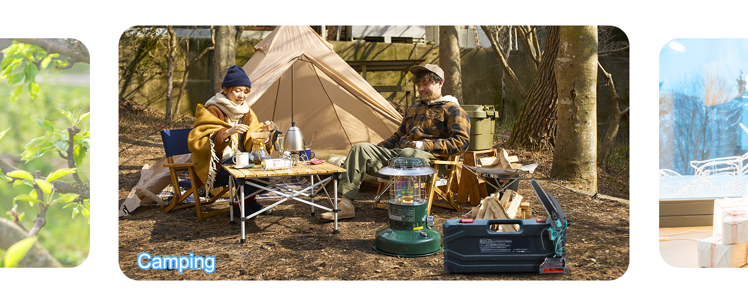 Акумуляторна міні-пилка Olubfdh 4000mAh, 6 дюймів, з автоматичним змащенням, 2 акумулятори 2000mAh, для стрижки гілок та дерева