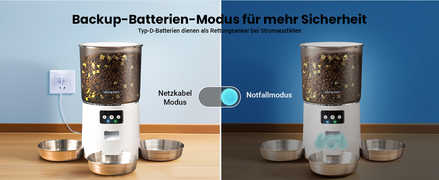 Автоматичне годування для котів з APP та таймером, 6 л / 25 порцій, 3 миски, 3 пакети силікагелю, система запобігання застрягання, WiFi 2.4G, запис голосу 10 сек, годівниця для котів та собак (білий)