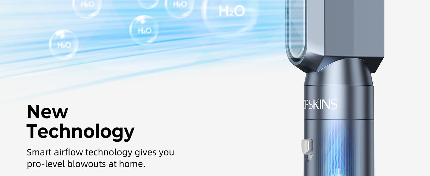 Atopskins Хайлер 6 в 1: Фен, Локкен, Щітка для волосся, Стайлер - 1000W (Блакитний)