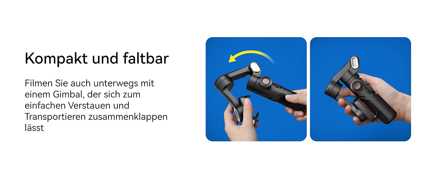 Стабілізатор для смартфона AOCHUAN з 3 осями, RGB-підсвічуванням, трекінгом обличчя та регулюванням фокусу. Підходить для iPhone/Android. Ідеально для зйомки Vlog (Smart XE AI)